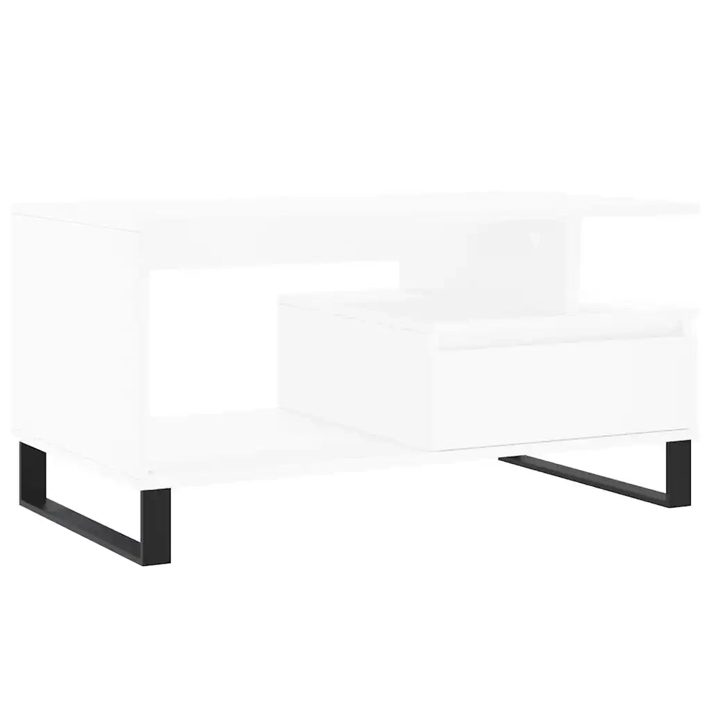 Tavolino da salotto | Tavolino da caff¨¨ | Tavolino da Soggiorno Bianco 90x49x45 cm in Legno Multistrato