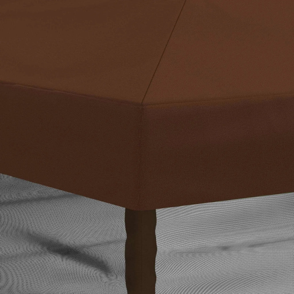Copertura Gazebo con Pareti Laterali 6 x 3 m Marrone Poliestere 900421