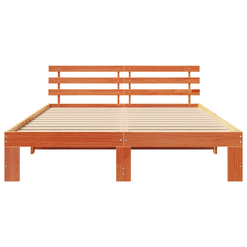 Struttura Letto in Legno di Pino Marrone cerato Legno massello