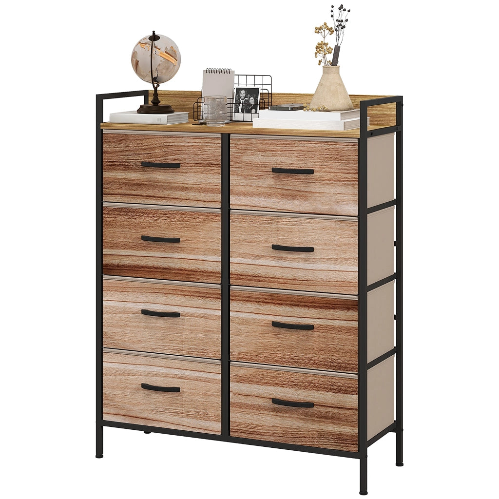 Cassettiera 8 tiroir con mensole e struttura in acciaio ¨C zephmum ¨C 79x29x101 cm