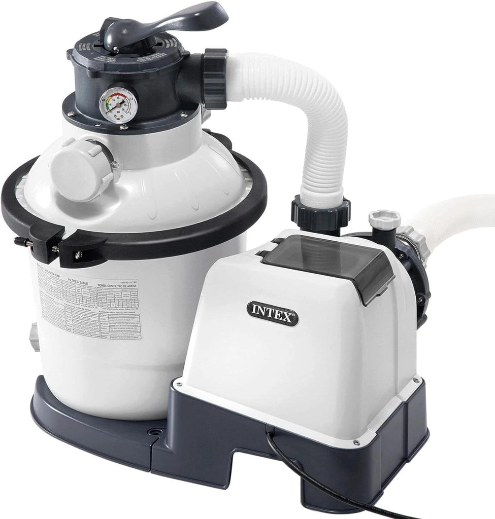 Intex 26644 Pompa Filtro a Sabbia Krystal Clear Flusso d'Acqua 5700 L-h Flusso di Sistema 4000 L-h Plastica Bianco Senza Clorinatore Flusso Acqua 5700 L-h