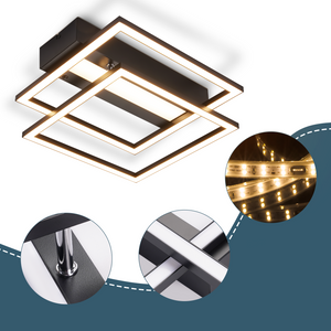 ZMH Lampada da soffitto LED 42W nera dimmerabile telecomando per cucina camera letto