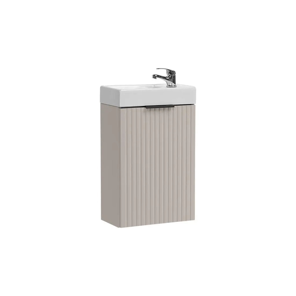 Lavabo da incasso CITY 40 cm compatto in ceramica bianco lucido design morbido