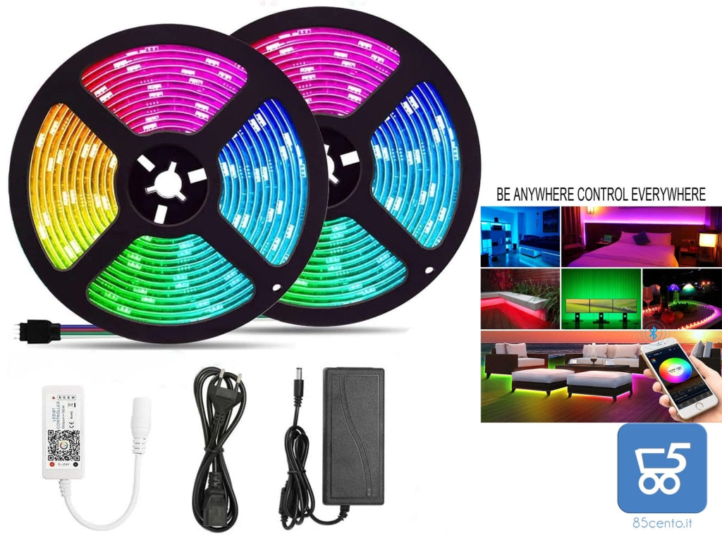 Striscia LED RGB 2x5M Strisce con Controlled Light Striping 5050 Light Tubing LED 12V per la decorazione domestica