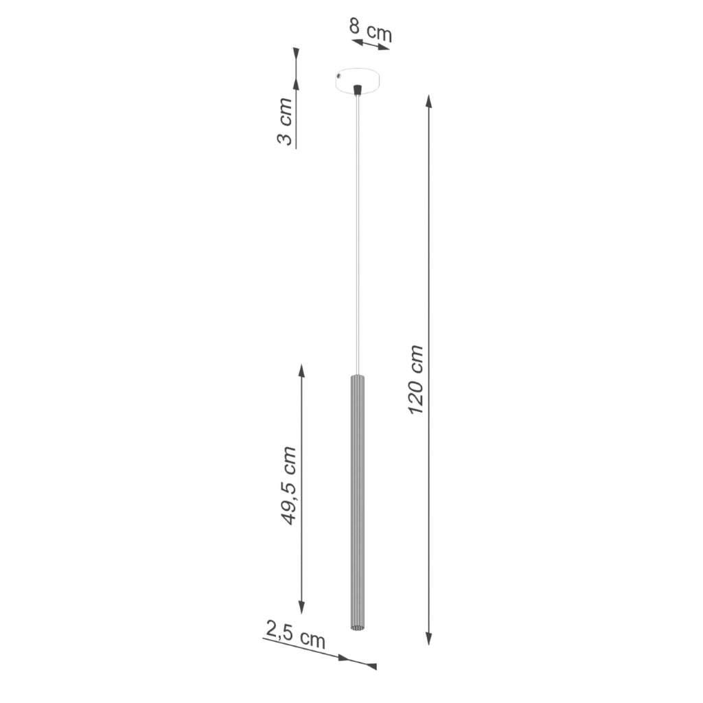 Lampada sospensione tubo rigato oro ZENTRA 1xG9 8W