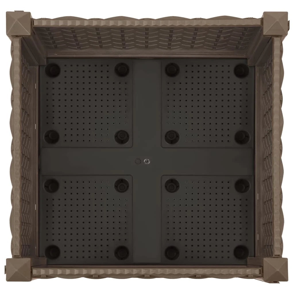 Fioriera rialzata per piante e fiori giardino 40 x 40 x 23 cm polipropilene marrone 02_0000926