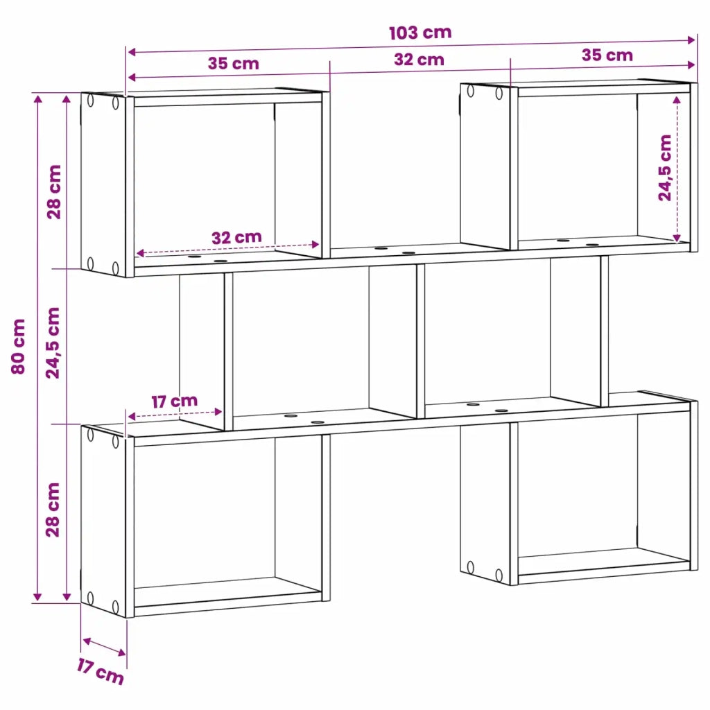 Scaffale da parete Grigio Cemento 103 x 17 x 80 cm 8014987