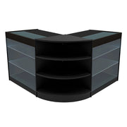 Set Bancone Nero Apollo LED K900 LM60 con Vetrina Espositiva 3 Ripiani
