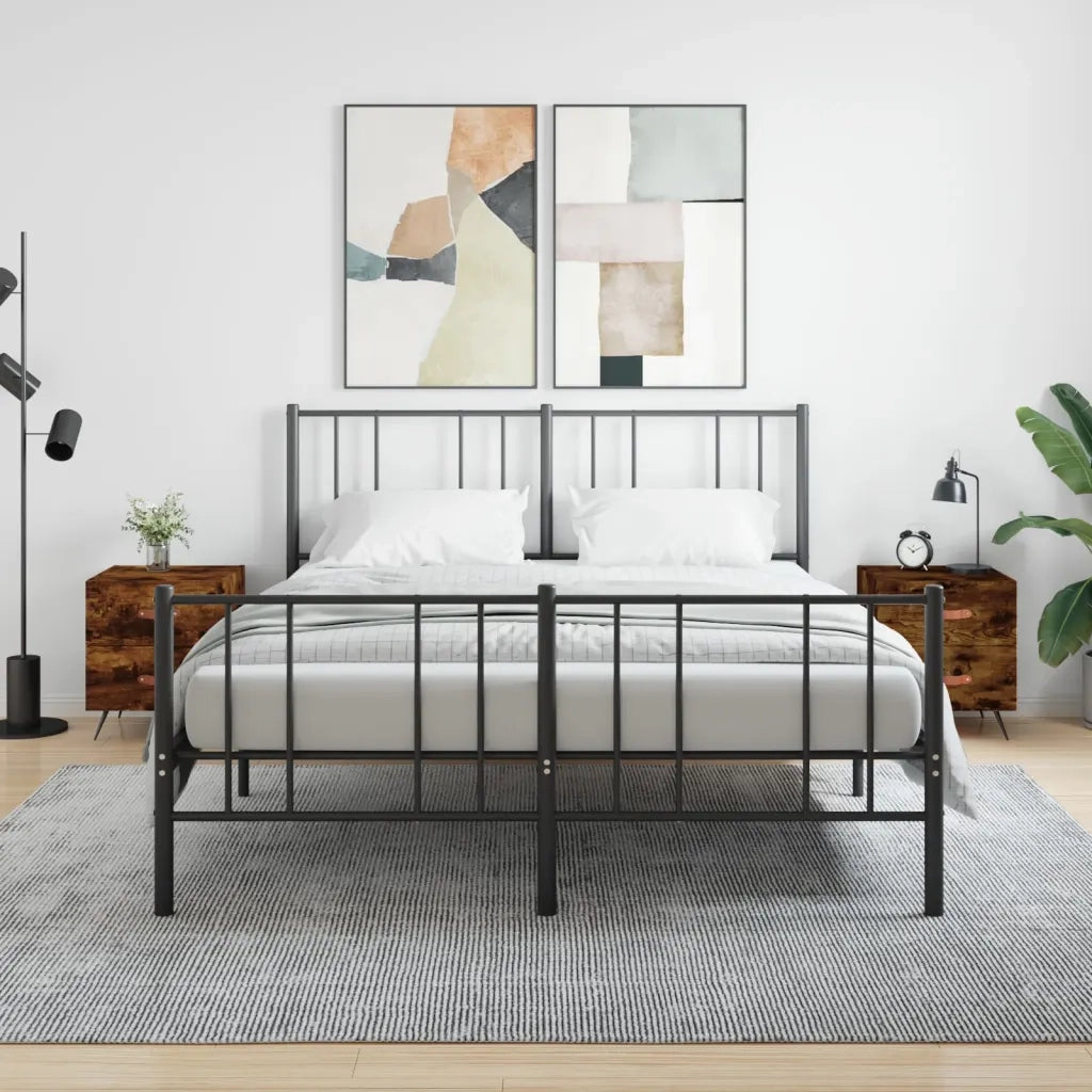Set di 2 Comodini | Armadio da Notte | Mobiletto da notte Rovere Fumo 40x35x47,5 cm in Legno Multistrato
