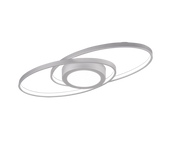 Plafoniera Led Interno Doppia Ellisse 27W Dimmer Alluminio Galaxy GD Trio