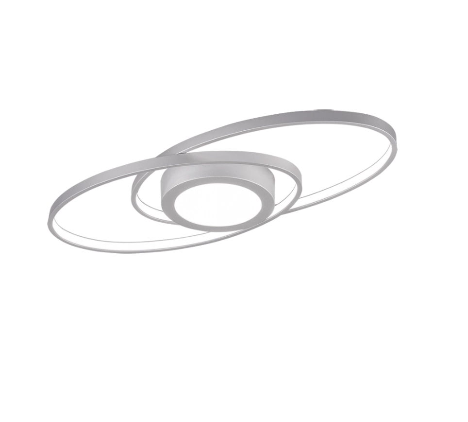 Plafoniera Led Interno Doppia Ellisse 27W Dimmer Alluminio Galaxy GD Trio