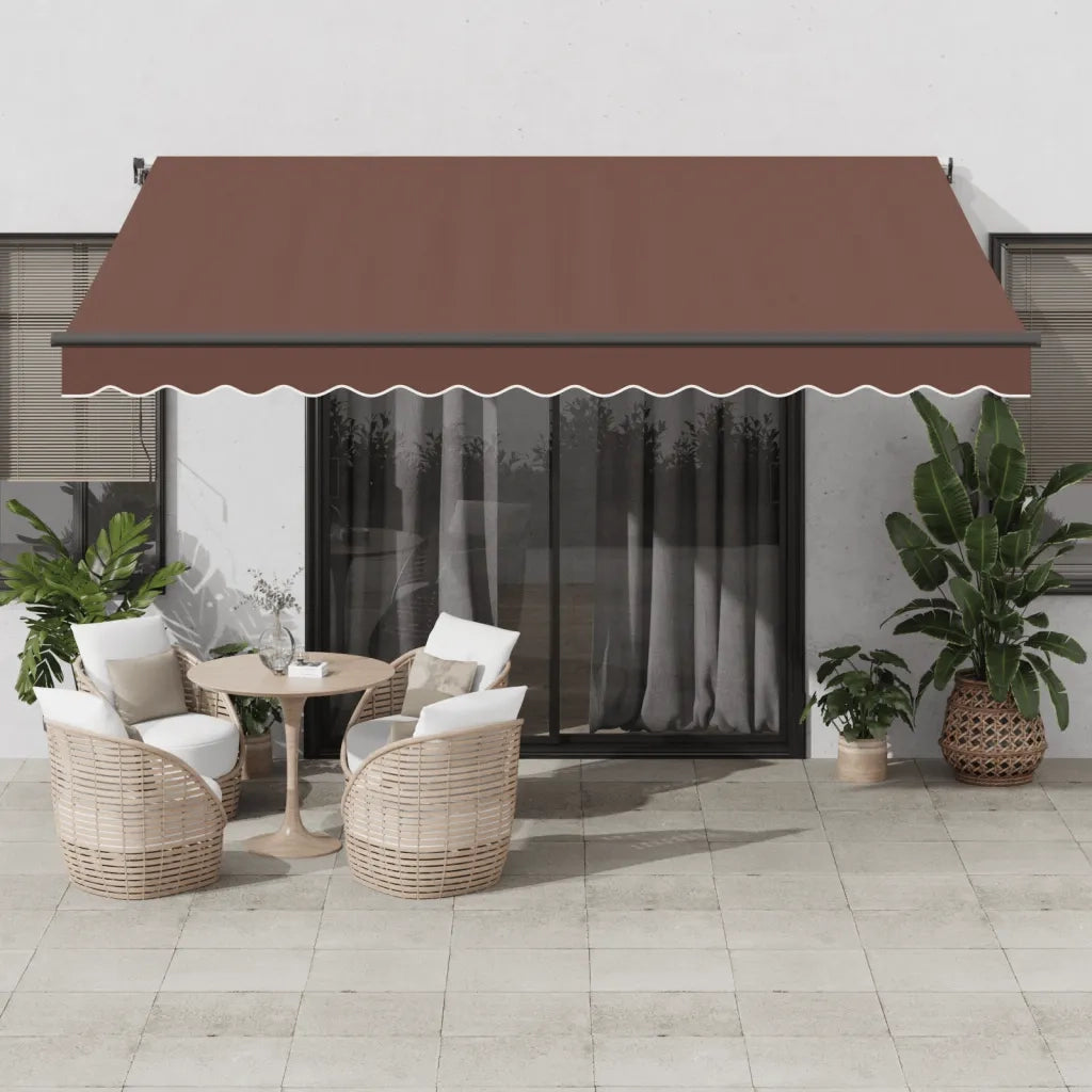 Tenda da Sole Retrattile Manuale Marrone 400x350 cm 3215403