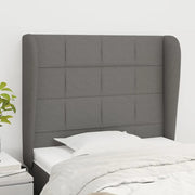 Testiera ad Orecchio-Testata con Orecchie Grigio Scuro 83x23x118/128 cm in Tessuto 762813