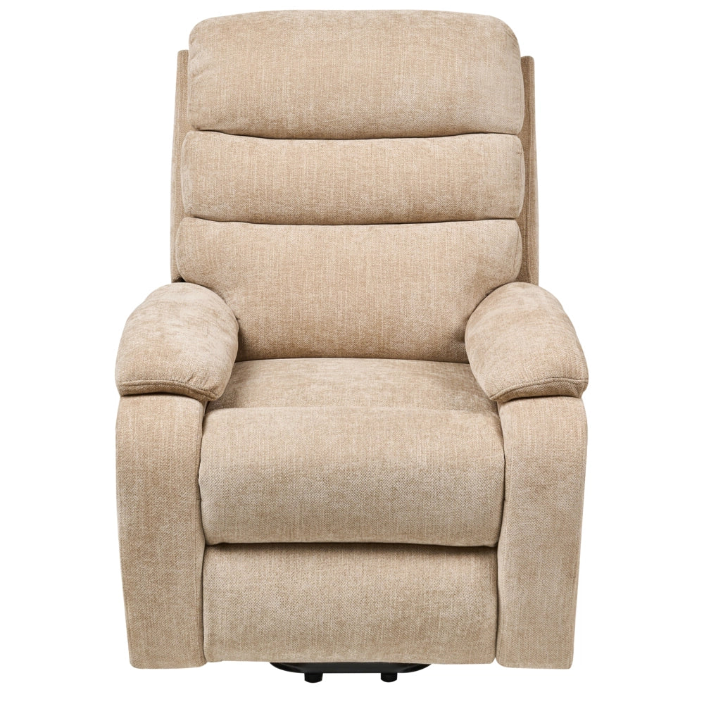Poltrona reclinabile elettrica Beige Poliestere Imbottita Seduta singola con poggiapiedi Funzione di sollevamento Design moderno Relax