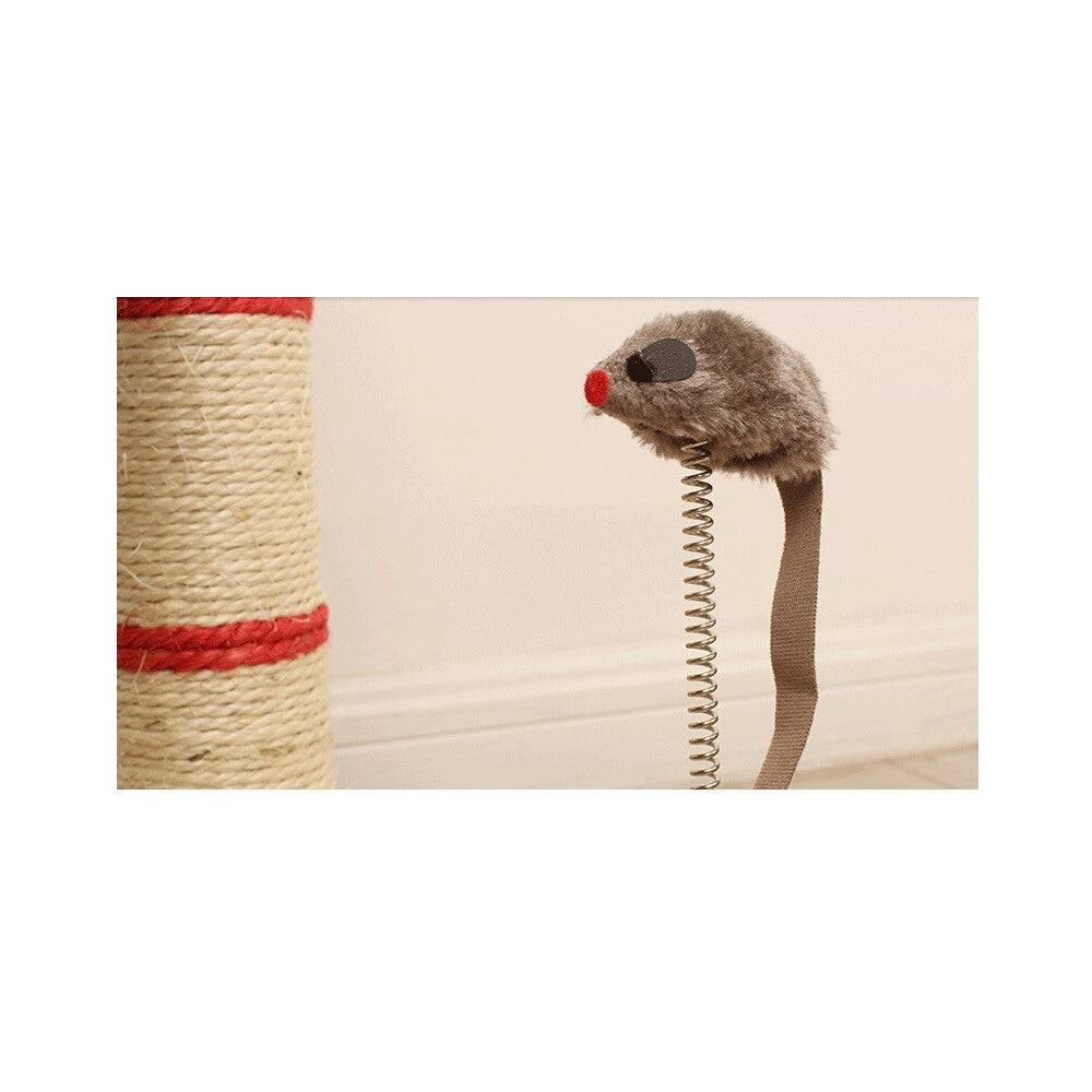 Trade Shop - Tiragraffi Per Gatti Corda Con Pallina Topolino Albero Sisal Gatto Tira Graffi -