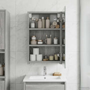 Mobiletto per specchio da bagno Grigio Sonoma 30 x 10,5 x 50 cm 889012