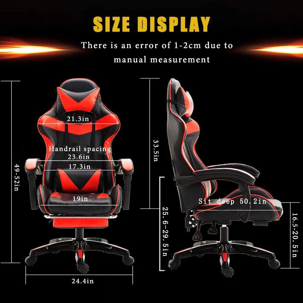 Sedie Gaming, Sedia Portacomputer da Ufficio con Supporto Lombare e Braccioli Imbottiti, Regolabile in Altezza, Ergonomica, Inclinabile 90-135 ° (Nero e Verde)