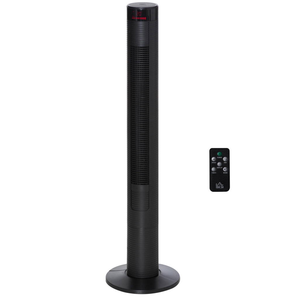 Ventilatore da pavimento con telecomando 117 cm oscillante ¨C zephmum ¨C 4 modalita' 3 velocita' 12h timer nero