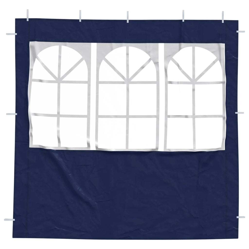 Parete per tenda da festa 2 pcs 200 x 195 cm Blu PE e Acciaio 42033010