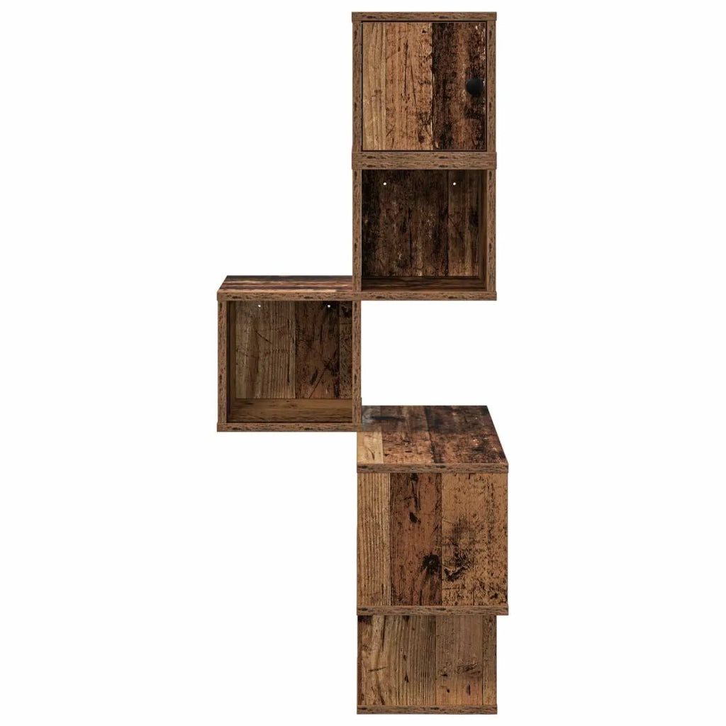 Mensola Angolare da Parete Legno antico 48 x 48 x 120 cm 8012234