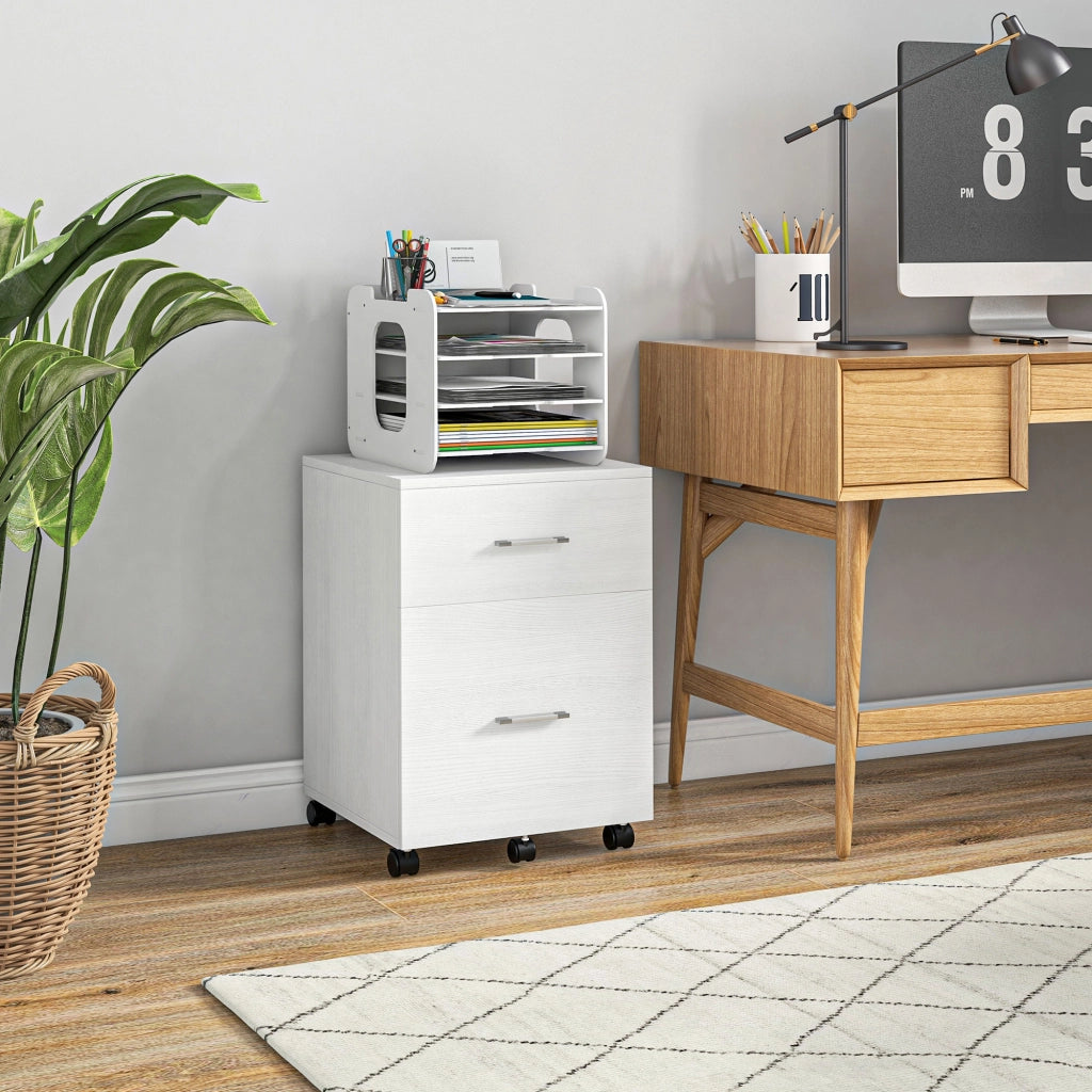 Scrivania con cassettiera ¨C zephmum ¨C 39,5x39x58,5 cm bianco