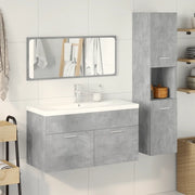 Set Mobili da Bagno 4 pz Grigio Cemento in Legno Multistrato 3324900