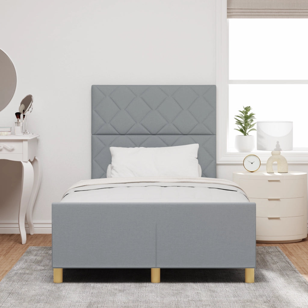 Letto  Grigio Chiaro 120x200 cm in Tessuto