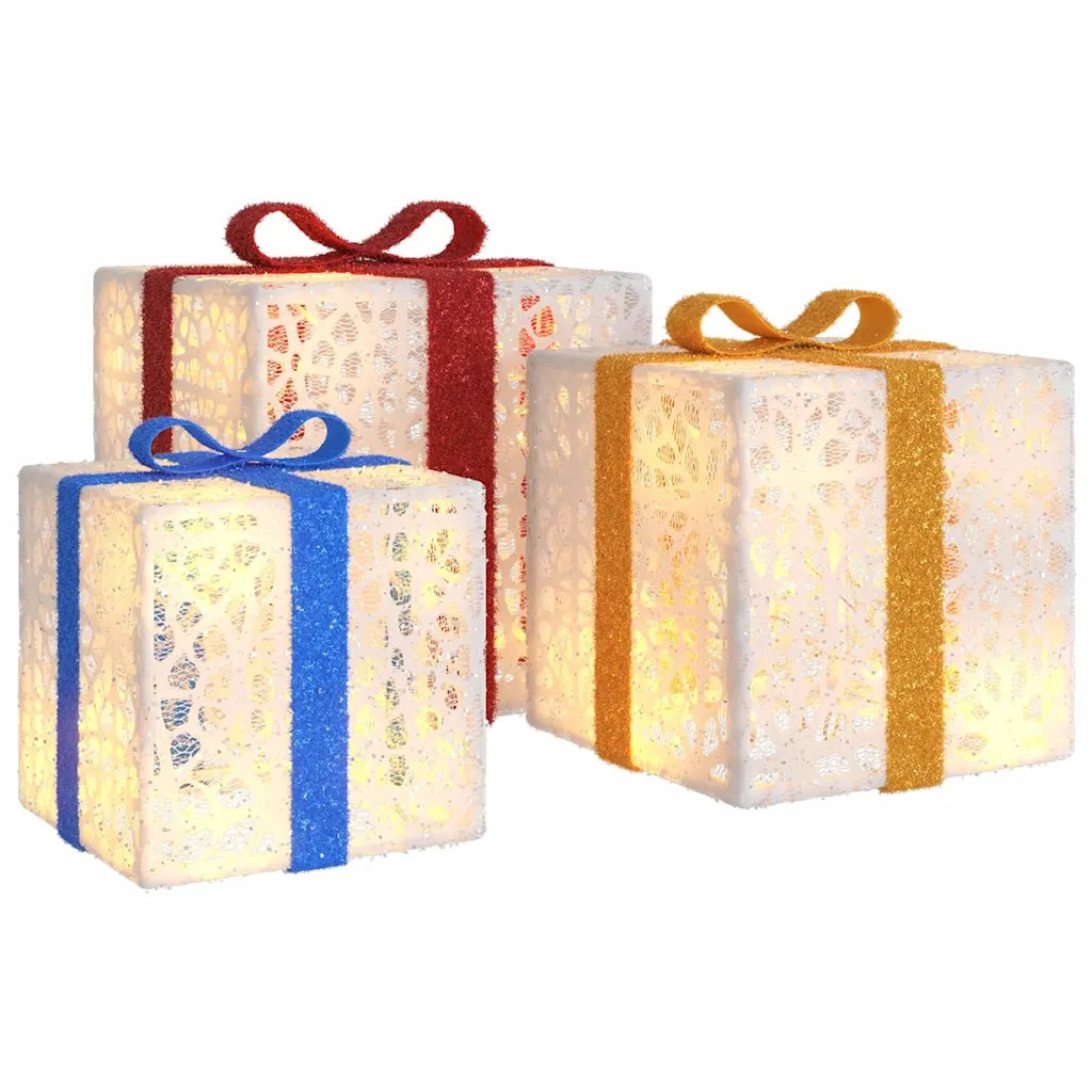 Pacchi di Natale Illuminati 3 pz-Decorazioni natalizie 64 LED Bianco Caldo 134363