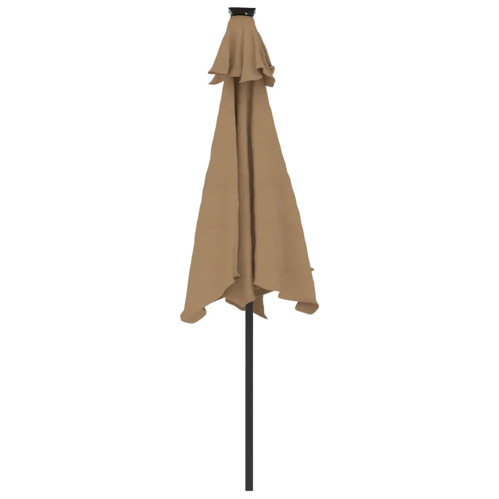 Ombrello | Parasolne Giardino con LED Palo Acciaio Tortora 225x225x212 cm