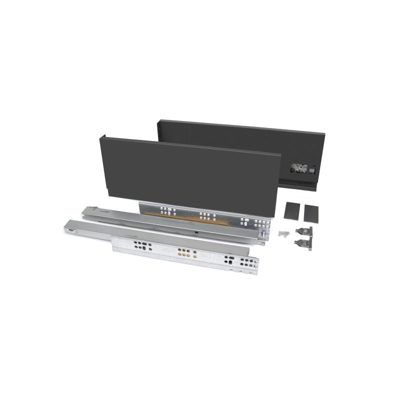 Cassetto Vertex Push Sincro con regolazione 3D, altezza 93mm , 40kg, profondità 350mm, Acciaio, Verniciato bianco