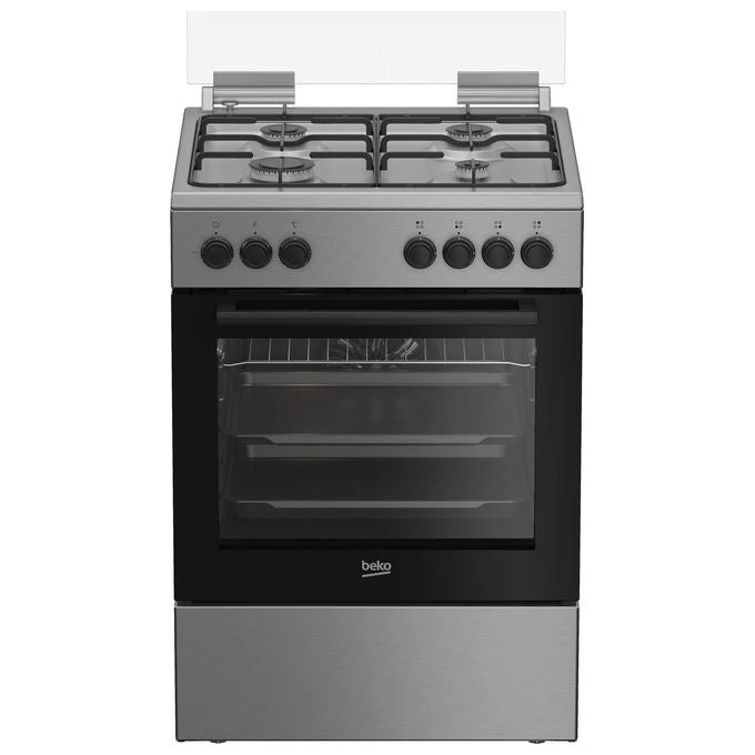 Beko FBE62120XD cucina a libera installazione inox, 60x60cm, piano gas, forno elettrico ventilato, grill elettrico, 66 Lt, ?lasse A