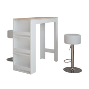 Vicco tavolo bar con sgabelli Bianco/Sonoma 45 x 110 cm con 2 sgabelli da bar