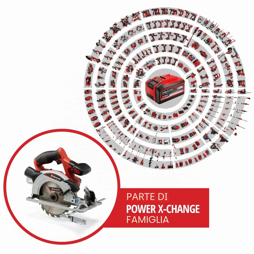 Sega Circolare Batteria Tecs 18 a 165 Einhell Volt 18 Xchange Mm 165 Solo