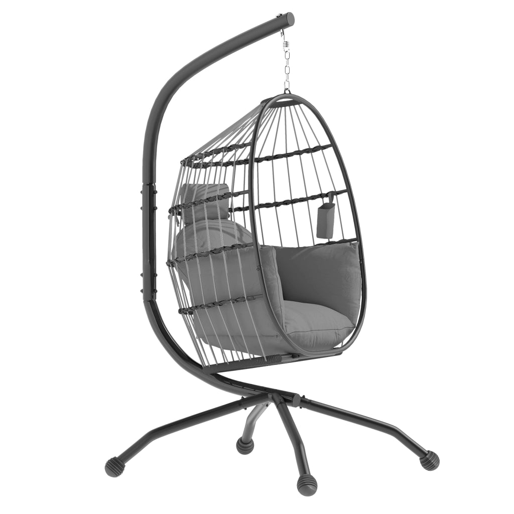 Sedia da giardino con cuscino e poggiatesta ¨C Zephmum ¨C Grigio
