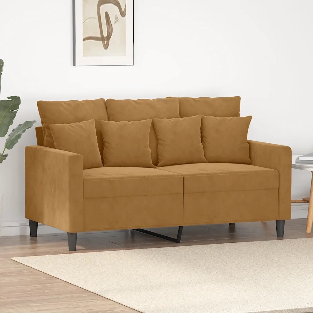 Divano a 2 Posti-Sofa 2 Posti marrone 120 cm in Velluto 698822