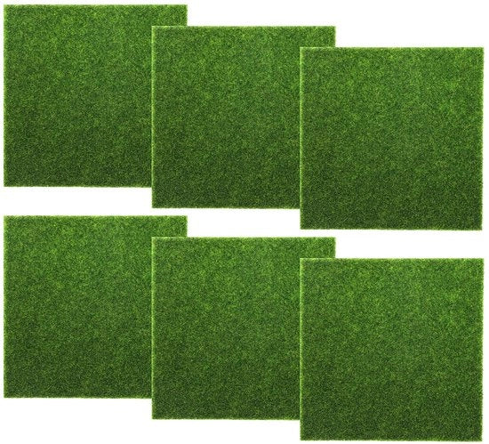 6 pezzi di erba sintetica per mini giardino, tappeto di erba sintetica 15 x 15 cm per mini giardino, tappeto di erba sintetica artificiale per mini giardino, decorazione di muschio per mini giardino, decorazioni DIY per mini ornamenti, casetta dei gnomi