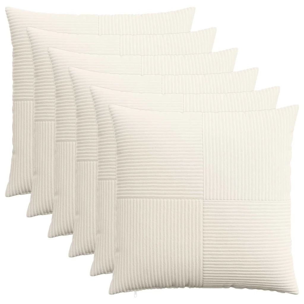 Federa 6 pcs ALMELO Crema 65 x 65 cm corduroy 915498