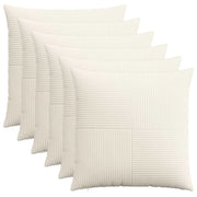 Federa 6 pcs ALMELO Crema 65 x 65 cm corduroy 915498