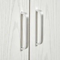 Mobile Cucina Multiuso con Ruote, Armadietto e Ripiano per Microonde, Credenza Alta in Legno Truciolare, 60.4x40.3x97cm Bianco