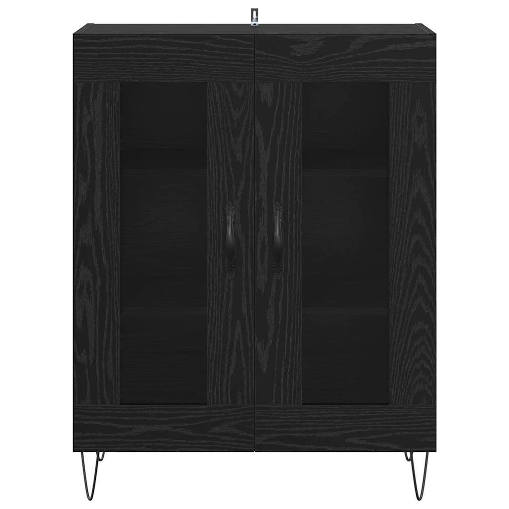 Credenza Rovere Nero 69,5 x 34 x 90 cm Legno multistrato