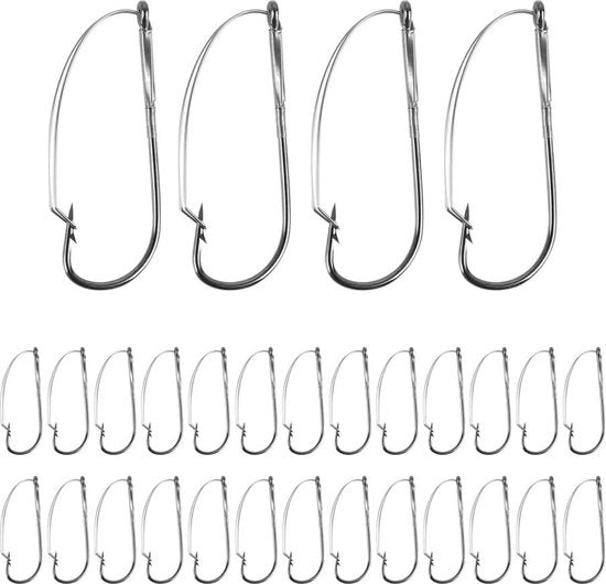 Haken per esca da pesca in acciaio di carbonio - 30 pezzi - con cerniera anti-spolatura del fondo - con uncini affilati - contenitore di conservazione