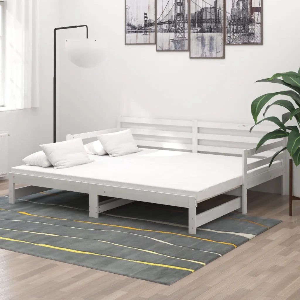 Dormeuse Estraibile Bianca in Massello di Pino 2x(90x200) cm cod mxl 53139