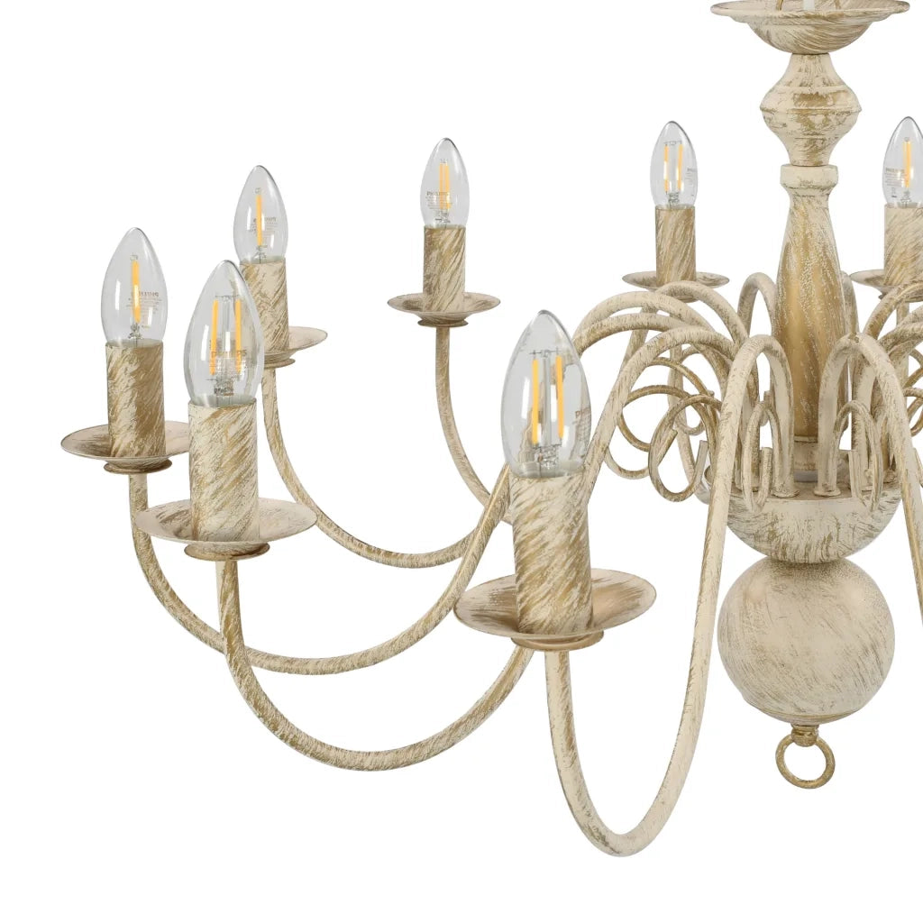 Candelabro Stile Anticato Bianco 12 Lampadine E14 CFW6586619