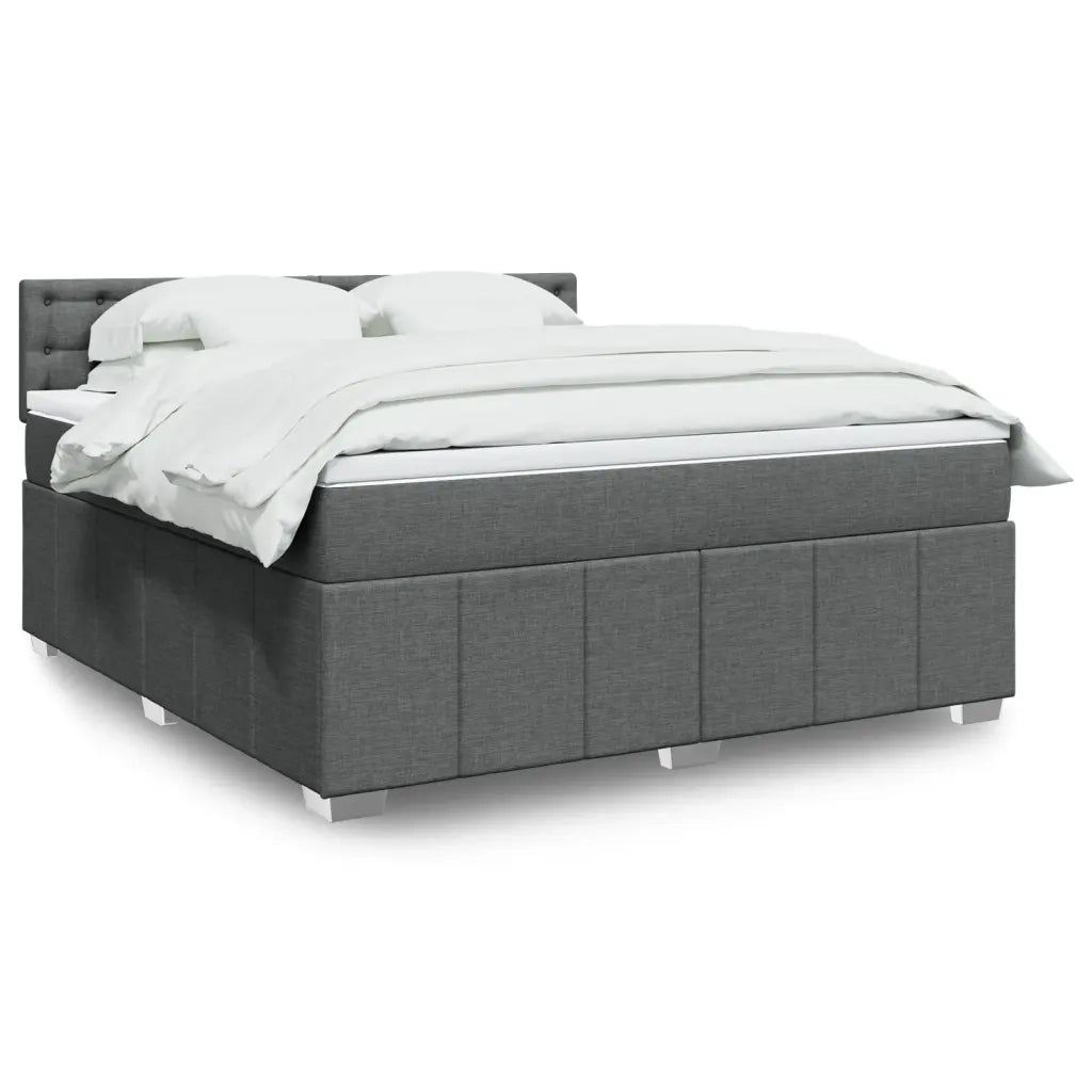 Giroletto a Molle con Materasso Grigio Scuro 180x200 cm Tessuto 3287162