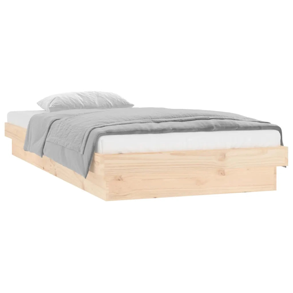 Giroletto con LED-Struttura Letto 75x190 cm Small Single in Legno Massello 779619