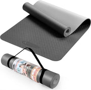 Mat di yoga, alta qualità mat di yoga in TPE, mat per allenamento e sport, mat di yoga con cintura, antiscivolo, non tossico, adatto per principianti, fitness, pilates e ginnastica