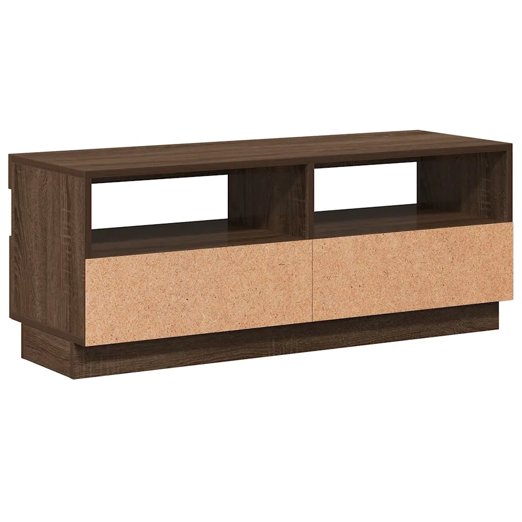 Mobile Porta TV con Luci LED Rovere Marrone 100x35x40 cm 815722