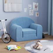 Divano Letto per Bambini Blu in Morbido Peluche 357020