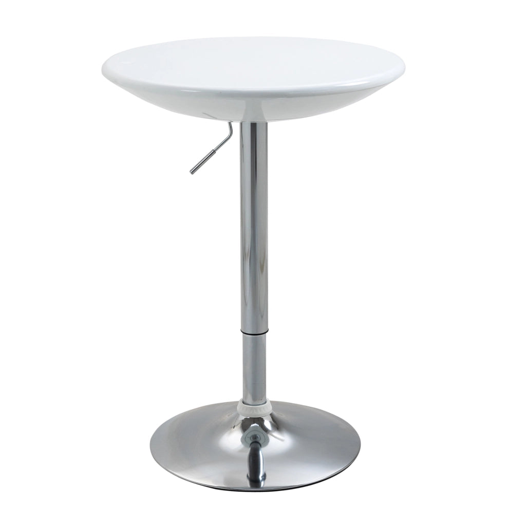 Tavolo da pranzo rotondo regolabile in altezza ¨C zephmum ¨C bianco metallo ?61x76-97cm