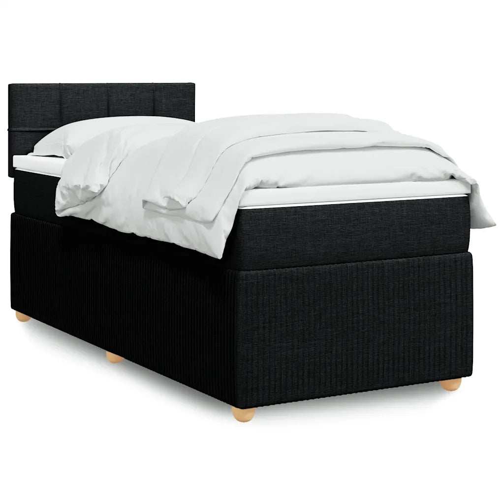 Giroletto a Molle con Materasso Nero 90x190 cm in Tessuto 3289613